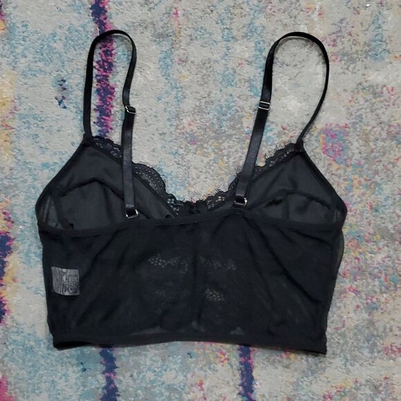 INC Sheer Peplem Blouse w/Gold Metallic & Bell Sleeves with Free Bralette - Picture 13 of 15